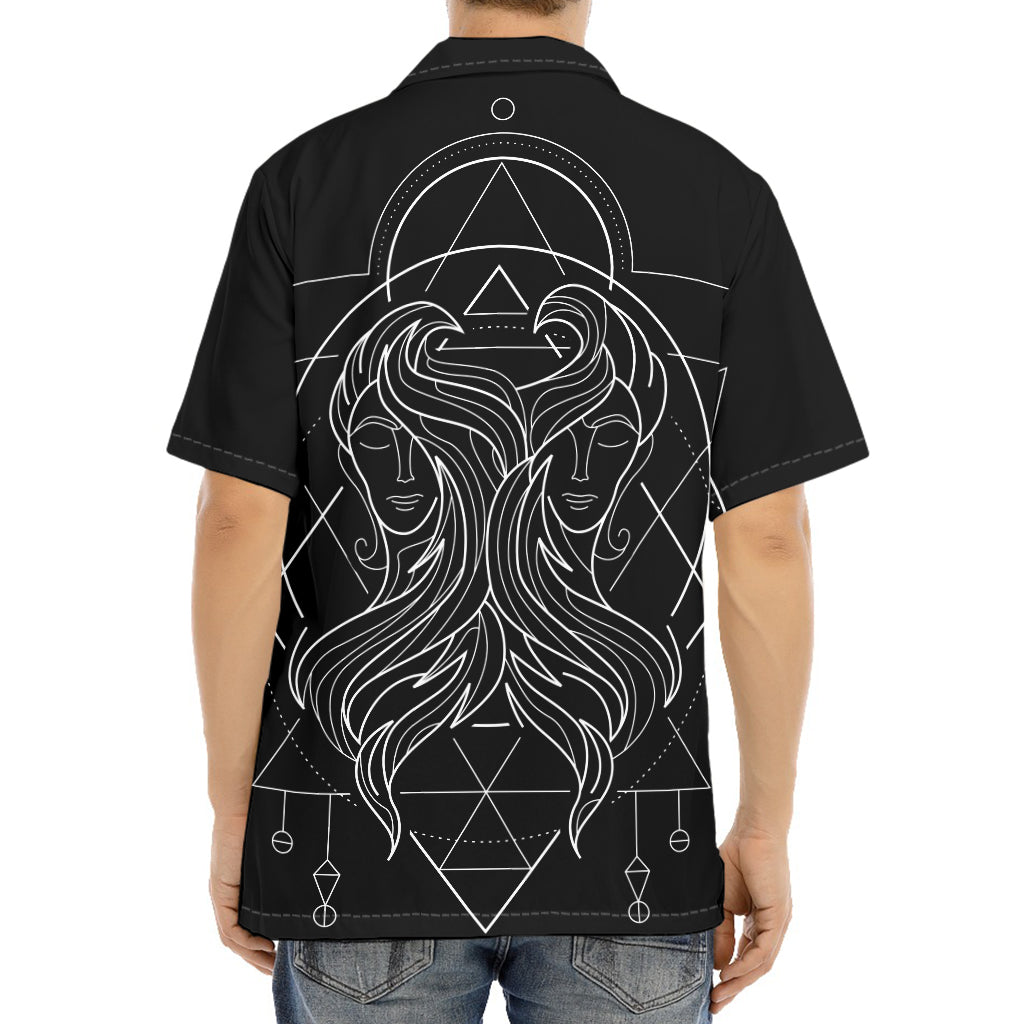 Black And White Gemini Sign Print Aloha Shirt
