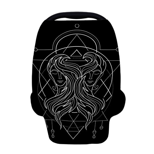 Black And White Gemini Sign Print Baby Seat Cover