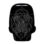 Black And White Gemini Sign Print Baby Seat Cover