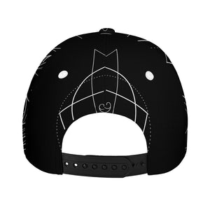 Black And White Gemini Sign Print Baseball Cap