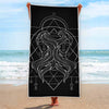 Black And White Gemini Sign Print Beach Towel