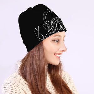 Black And White Gemini Sign Print Beanie