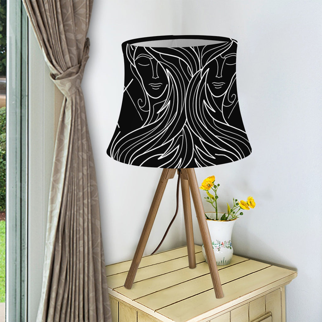 Black And White Gemini Sign Print Bell Lamp Shade