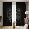 Black And White Gemini Sign Print Dimout Pencil Pleat Curtains