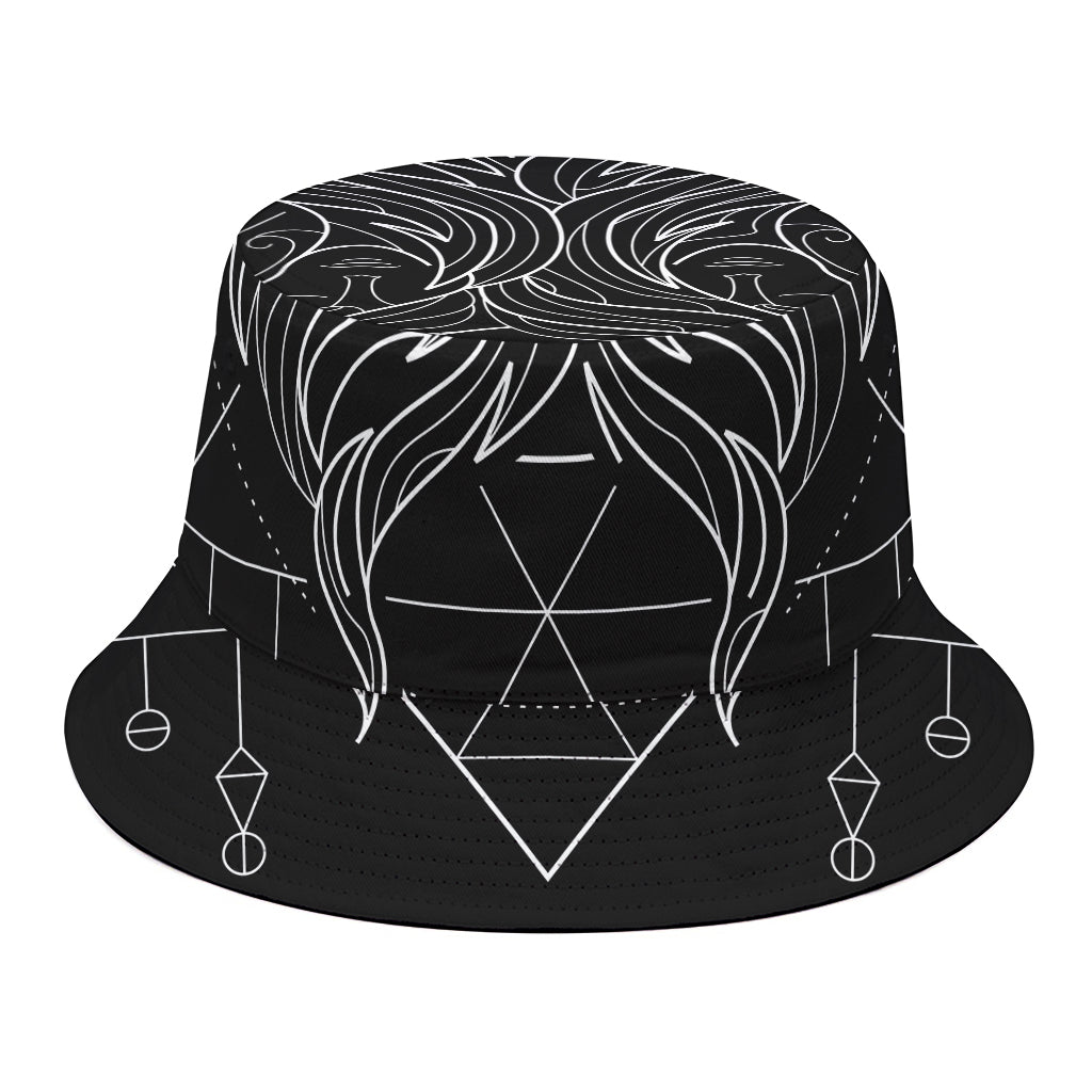 Black And White Gemini Sign Print Bucket Hat