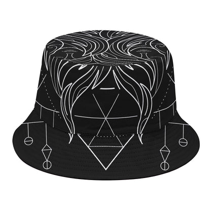 Black And White Gemini Sign Print Bucket Hat
