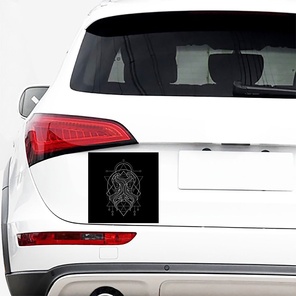 Black And White Gemini Sign Print Car Sticker