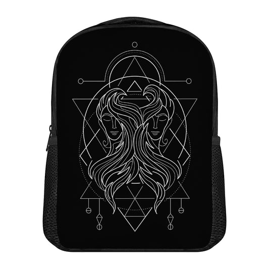 Black And White Gemini Sign Print Casual Backpack