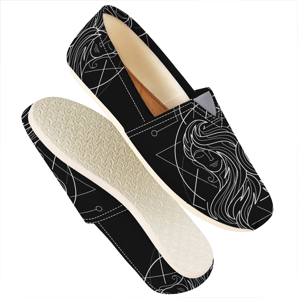 Black And White Gemini Sign Print Casual Shoes