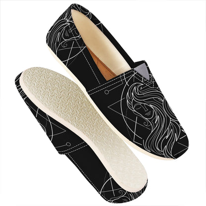 Black And White Gemini Sign Print Casual Shoes