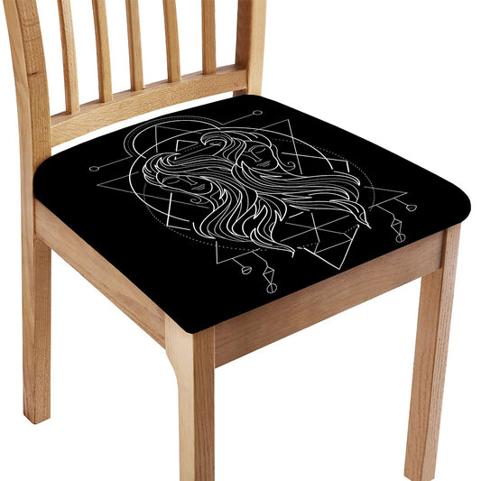 Black And White Gemini Sign Print Chair Cushion Cover
