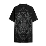 Black And White Gemini Sign Print Cotton Hawaiian Shirt