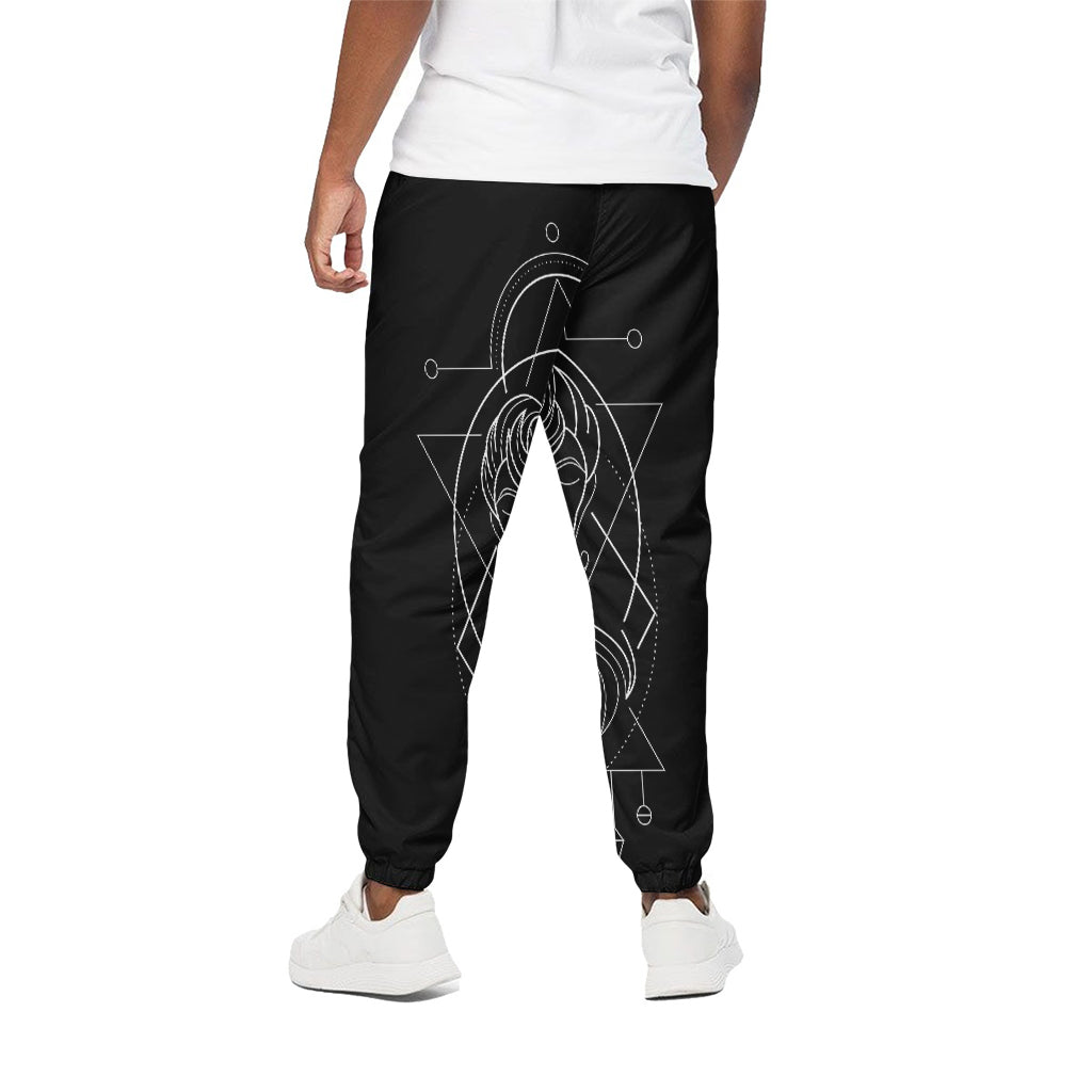 Black And White Gemini Sign Print Cotton Pants