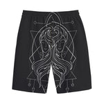 Black And White Gemini Sign Print Cotton Shorts