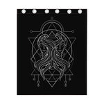 Black And White Gemini Sign Print Curtain