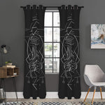Black And White Gemini Sign Print Curtain