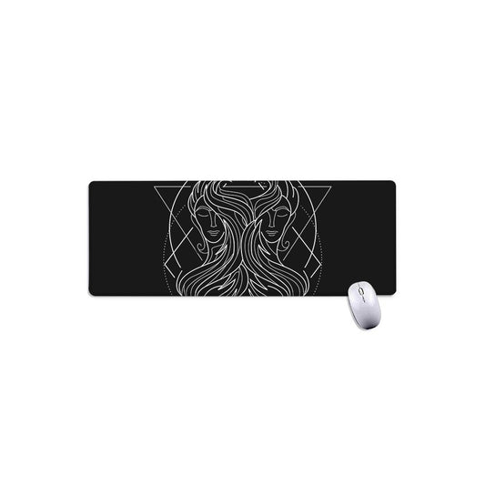 Black And White Gemini Sign Print Extended Mouse Pad