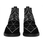 Black And White Gemini Sign Print Flat Ankle Boots