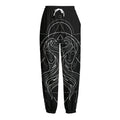 Black And White Gemini Sign Print Fleece Lined Knit Pants