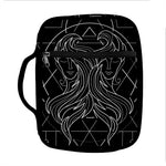 Black And White Gemini Sign Print Front Pocket Bible Bag