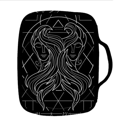 Black And White Gemini Sign Print Front Pocket Bible Bag