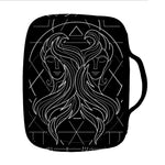 Black And White Gemini Sign Print Front Pocket Bible Bag
