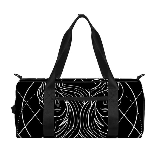Black And White Gemini Sign Print Gym Bag