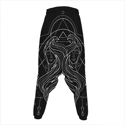 Black And White Gemini Sign Print Hammer Pants