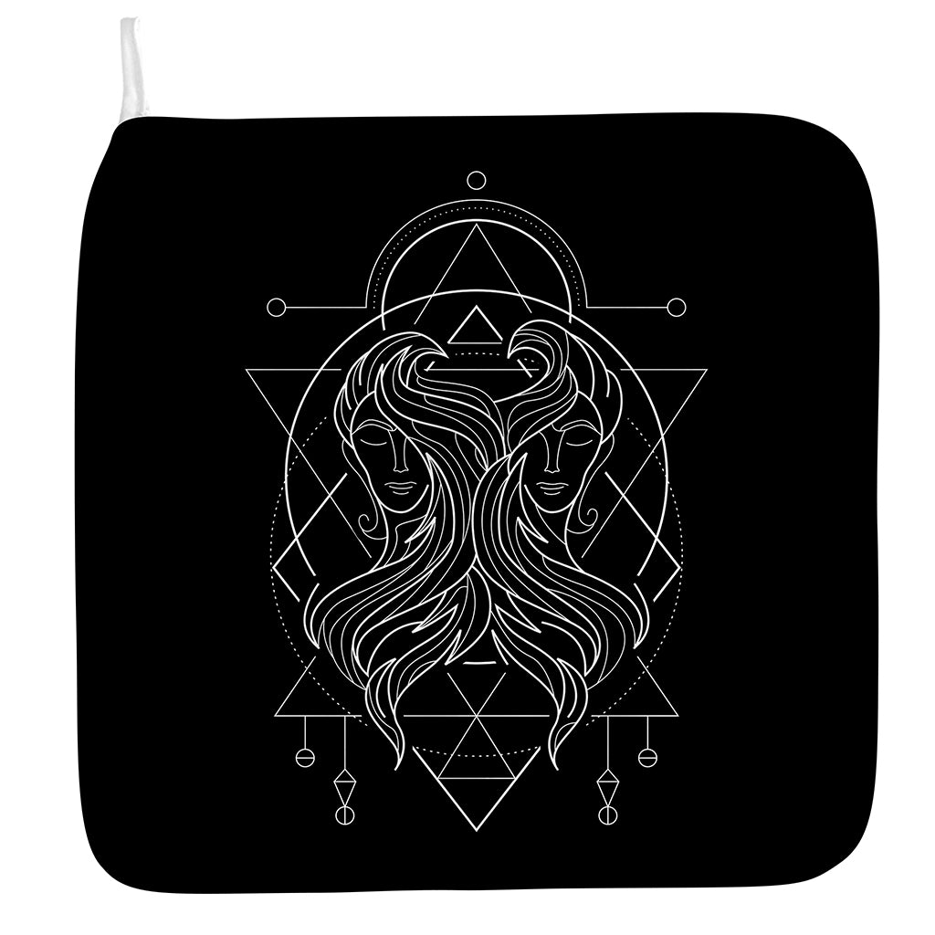 Black And White Gemini Sign Print Hand Towel