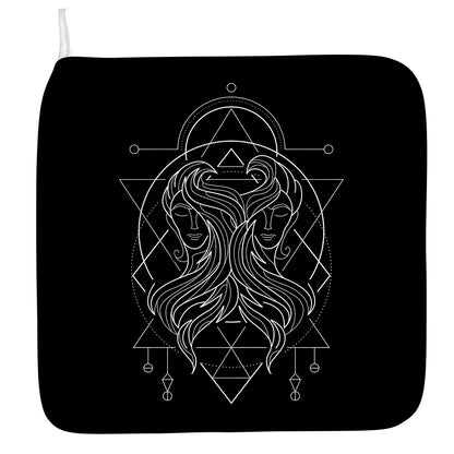 Black And White Gemini Sign Print Hand Towel