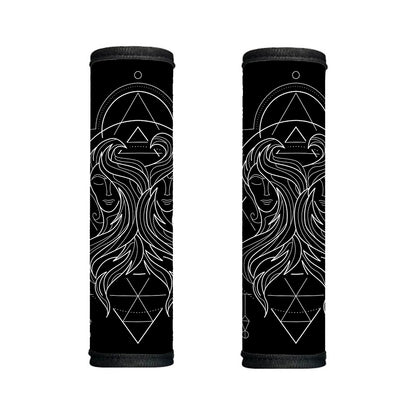 Black And White Gemini Sign Print Handle Covers