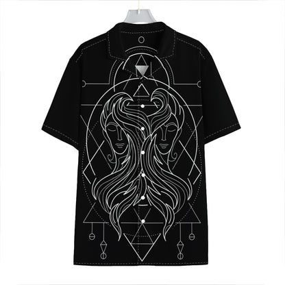 Black And White Gemini Sign Print Hawaiian Shirt