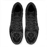 Black And White Gemini Sign Print High Top Leather Sneakers