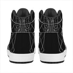 Black And White Gemini Sign Print High Top Leather Sneakers