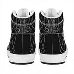 Black And White Gemini Sign Print High Top Leather Sneakers