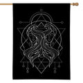 Black And White Gemini Sign Print House Flag