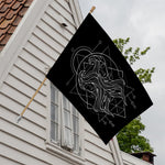 Black And White Gemini Sign Print House Flag