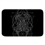 Black And White Gemini Sign Print Indoor Door Mat