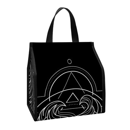 Black And White Gemini Sign Print Insulated Lunch Tote