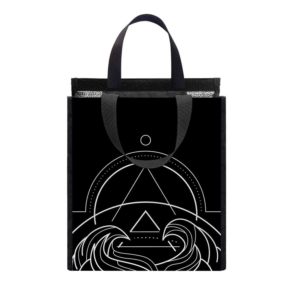 Black And White Gemini Sign Print Insulated Lunch Tote