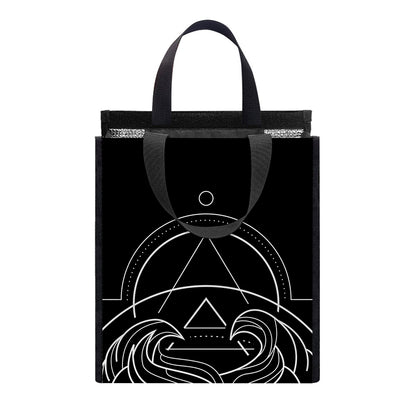 Black And White Gemini Sign Print Insulated Lunch Tote