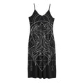 Black And White Gemini Sign Print Jersey Midi Cami Dress