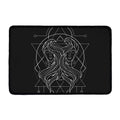 Black And White Gemini Sign Print Kitchen Mat
