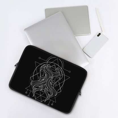 Black And White Gemini Sign Print Laptop Sleeve