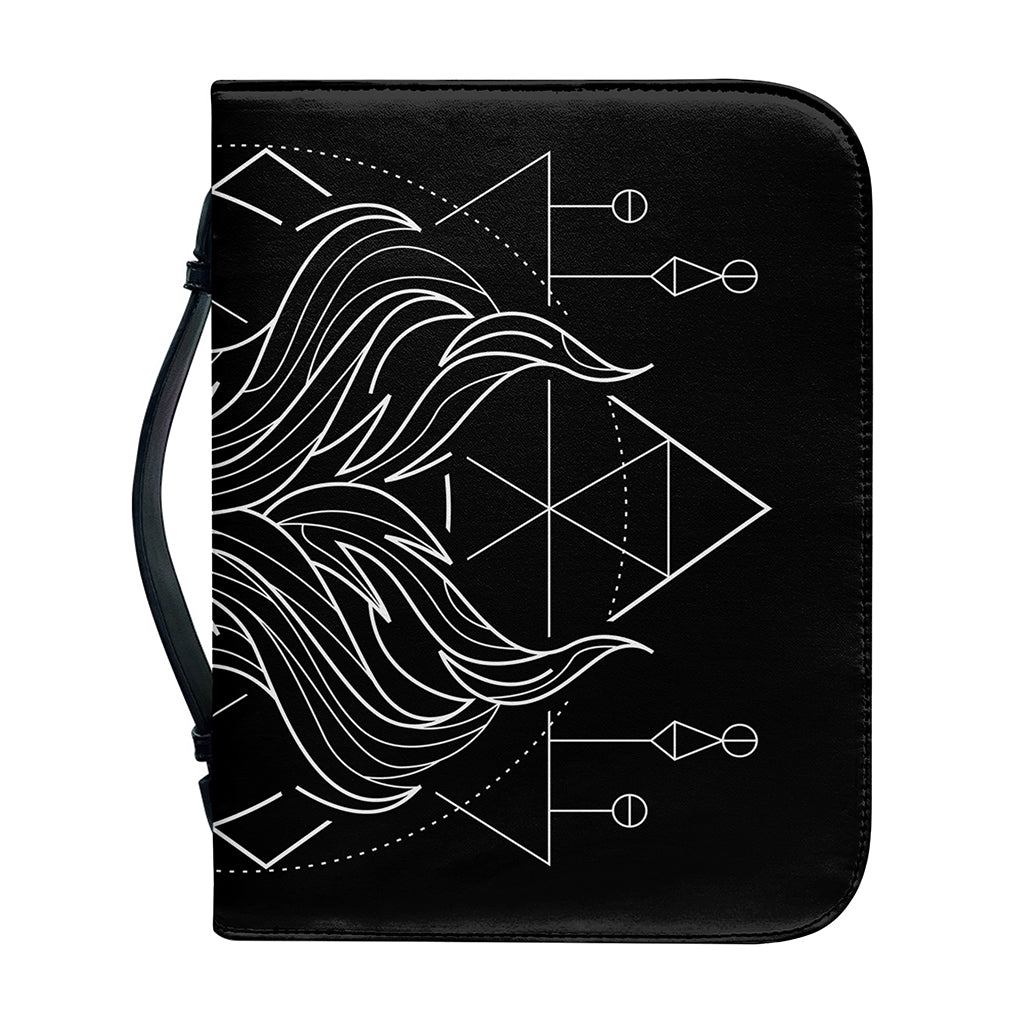 Black And White Gemini Sign Print Leather Bible Cover