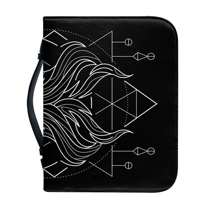 Black And White Gemini Sign Print Leather Bible Cover