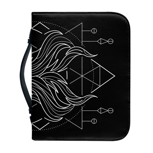 Black And White Gemini Sign Print Leather Bible Cover