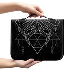 Black And White Gemini Sign Print Leather Bible Cover