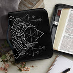 Black And White Gemini Sign Print Leather Bible Cover