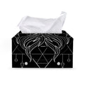 Black And White Gemini Sign Print Leather Tissue Box Cover